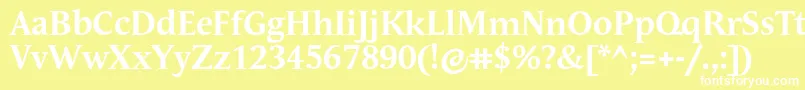 AndulkaTextProBold Font – White Fonts on Yellow Background