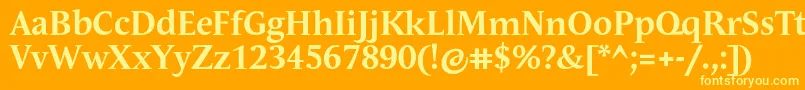 フォントAndulkaTextProBold – オレンジの背景に黄色の文字