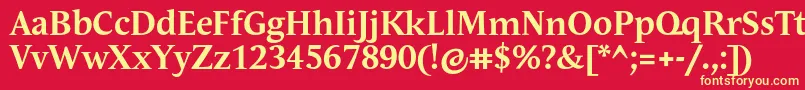 AndulkaTextProBold Font – Yellow Fonts on Red Background