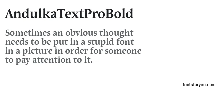 Review of the AndulkaTextProBold Font