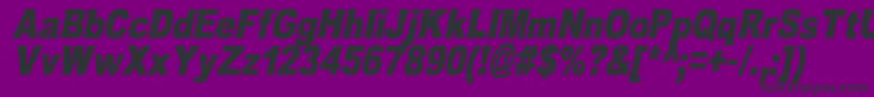 OmniblackItalicDemo-fontti – mustat fontit violetilla taustalla