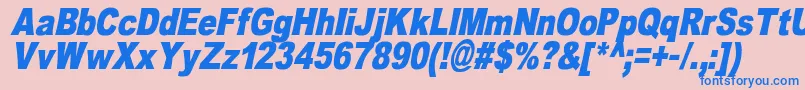OmniblackItalicDemo Font – Blue Fonts on Pink Background