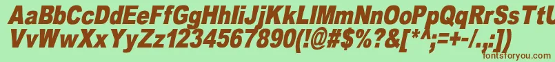 OmniblackItalicDemo Font – Brown Fonts on Green Background
