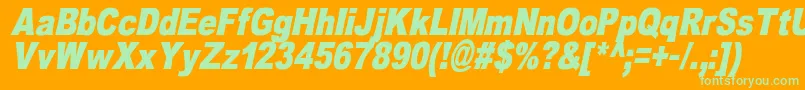 OmniblackItalicDemo Font – Green Fonts on Orange Background
