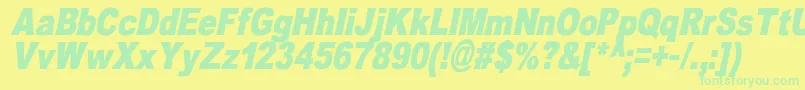 OmniblackItalicDemo Font – Green Fonts on Yellow Background
