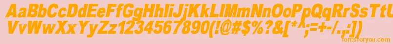 OmniblackItalicDemo Font – Orange Fonts on Pink Background