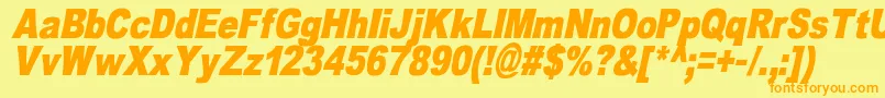 OmniblackItalicDemo Font – Orange Fonts on Yellow Background