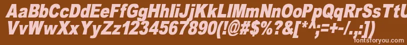 OmniblackItalicDemo Font – Pink Fonts on Brown Background