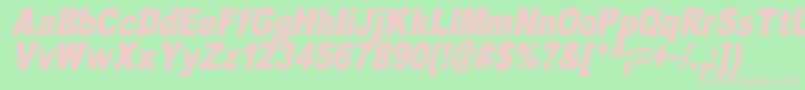 OmniblackItalicDemo Font – Pink Fonts on Green Background