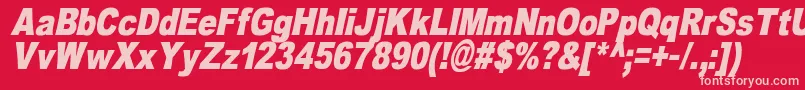 OmniblackItalicDemo Font – Pink Fonts on Red Background