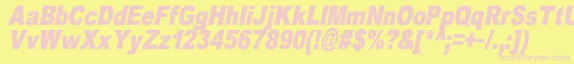 OmniblackItalicDemo Font – Pink Fonts on Yellow Background