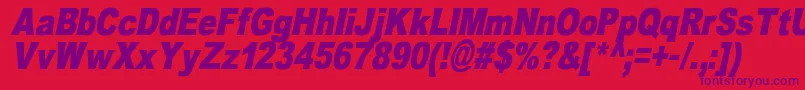 OmniblackItalicDemo Font – Purple Fonts on Red Background