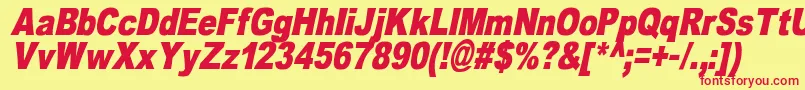 OmniblackItalicDemo Font – Red Fonts on Yellow Background