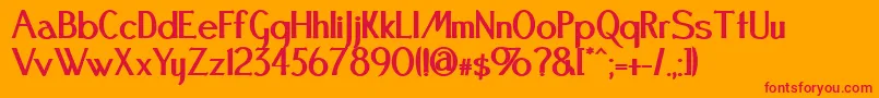 フォントFestivalBold – オレンジの背景に赤い文字