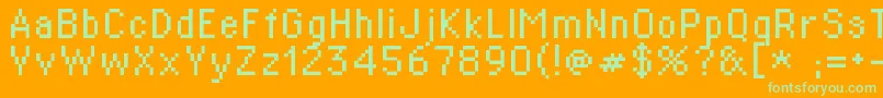St02r Font – Green Fonts on Orange Background