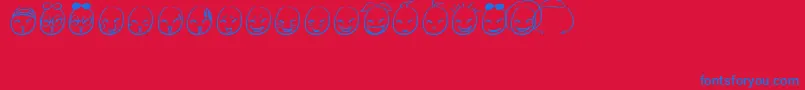 MiniSmile Font – Blue Fonts on Red Background