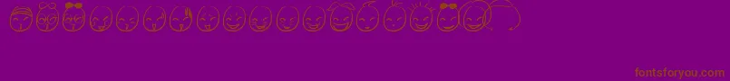 Fonte MiniSmile – fontes marrons em um fundo roxo