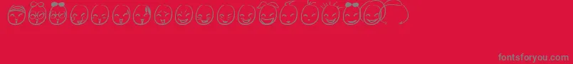 Fonte MiniSmile – fontes cinzas em um fundo vermelho