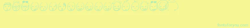 MiniSmile Font – Green Fonts on Yellow Background