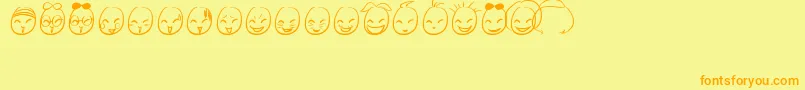 MiniSmile Font – Orange Fonts on Yellow Background