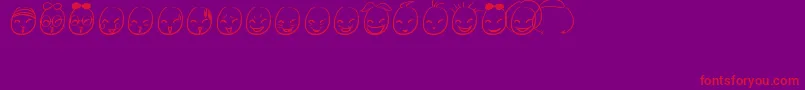 MiniSmile Font – Red Fonts on Purple Background