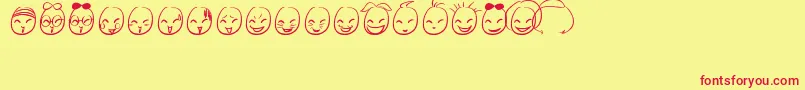 MiniSmile Font – Red Fonts on Yellow Background