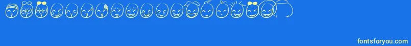 MiniSmile Font – Yellow Fonts on Blue Background