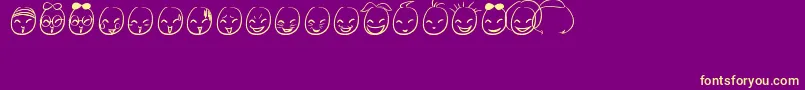 MiniSmile Font – Yellow Fonts on Purple Background