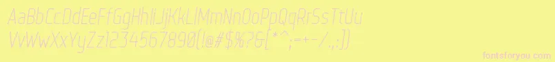 WebServeroffItalic-fontti – vaaleanpunaiset fontit keltaisella taustalla