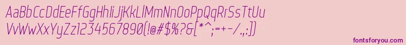フォントWebServeroffItalic – ピンクの背景に紫のフォント