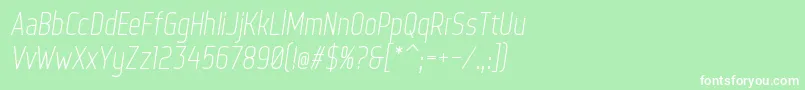 フォントWebServeroffItalic – 緑の背景に白い文字