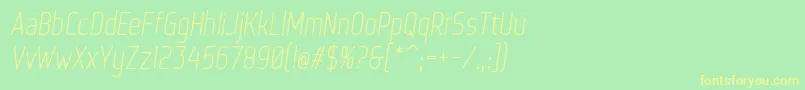 Czcionka WebServeroffItalic – żółte czcionki na zielonym tle