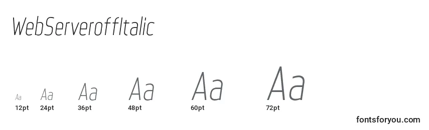 WebServeroffItalic Font Sizes