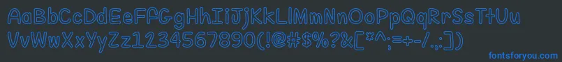 FillMeWithColorOtf-fontti – siniset fontit mustalla taustalla