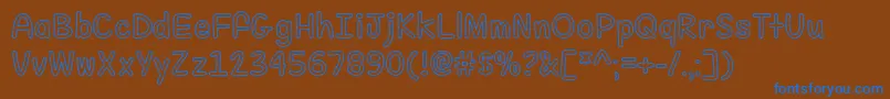 FillMeWithColorOtf-fontti – siniset fontit ruskealla taustalla