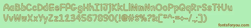 FillMeWithColorOtf Font – Brown Fonts on Green Background