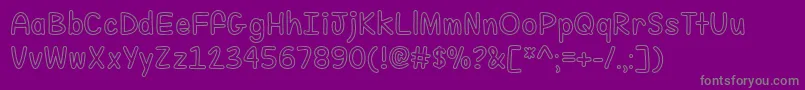 フォントFillMeWithColorOtf – 紫の背景に灰色の文字
