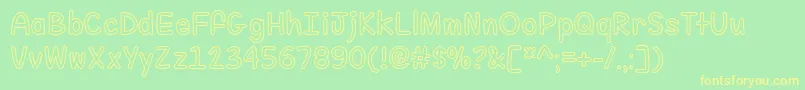 FillMeWithColorOtf-Schriftart – Gelbe Schriften auf grünem Hintergrund