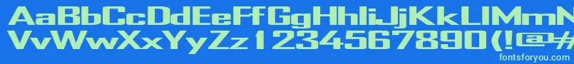 TrHeavy Font – Green Fonts on Blue Background