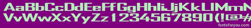 TrHeavy Font – Green Fonts on Purple Background