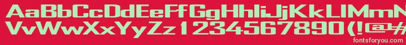 TrHeavy Font – Green Fonts on Red Background