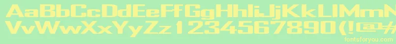 TrHeavy Font – Yellow Fonts on Green Background