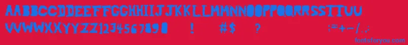 Piledriver Font – Blue Fonts on Red Background