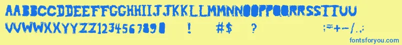 Шрифт Piledriver – синие шрифты на жёлтом фоне