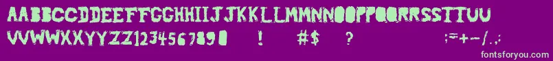 Piledriver-Schriftart – Grüne Schriften auf violettem Hintergrund