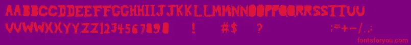Piledriver Font – Red Fonts on Purple Background