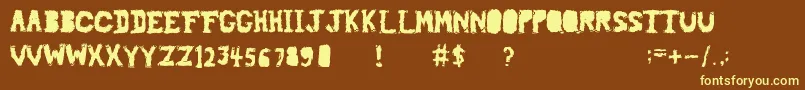 Czcionka Piledriver – żółte czcionki na brązowym tle