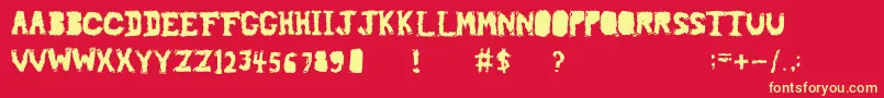 Czcionka Piledriver – żółte czcionki na czerwonym tle