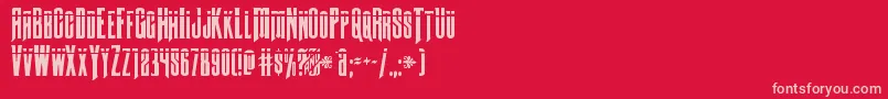 フォントButchsundancebullet – 赤い背景にピンクのフォント