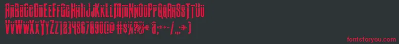 フォントButchsundancebullet – 黒い背景に赤い文字